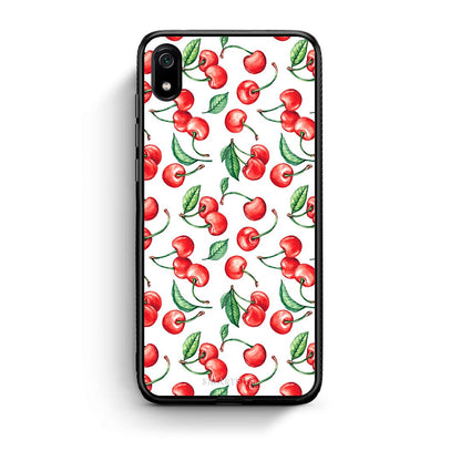 Xiaomi Redmi 7A Cherry Summer θήκη από τη Smartfits με σχέδιο στο πίσω μέρος και μαύρο περίβλημα | Smartphone case with colorful back and black bezels by Smartfits