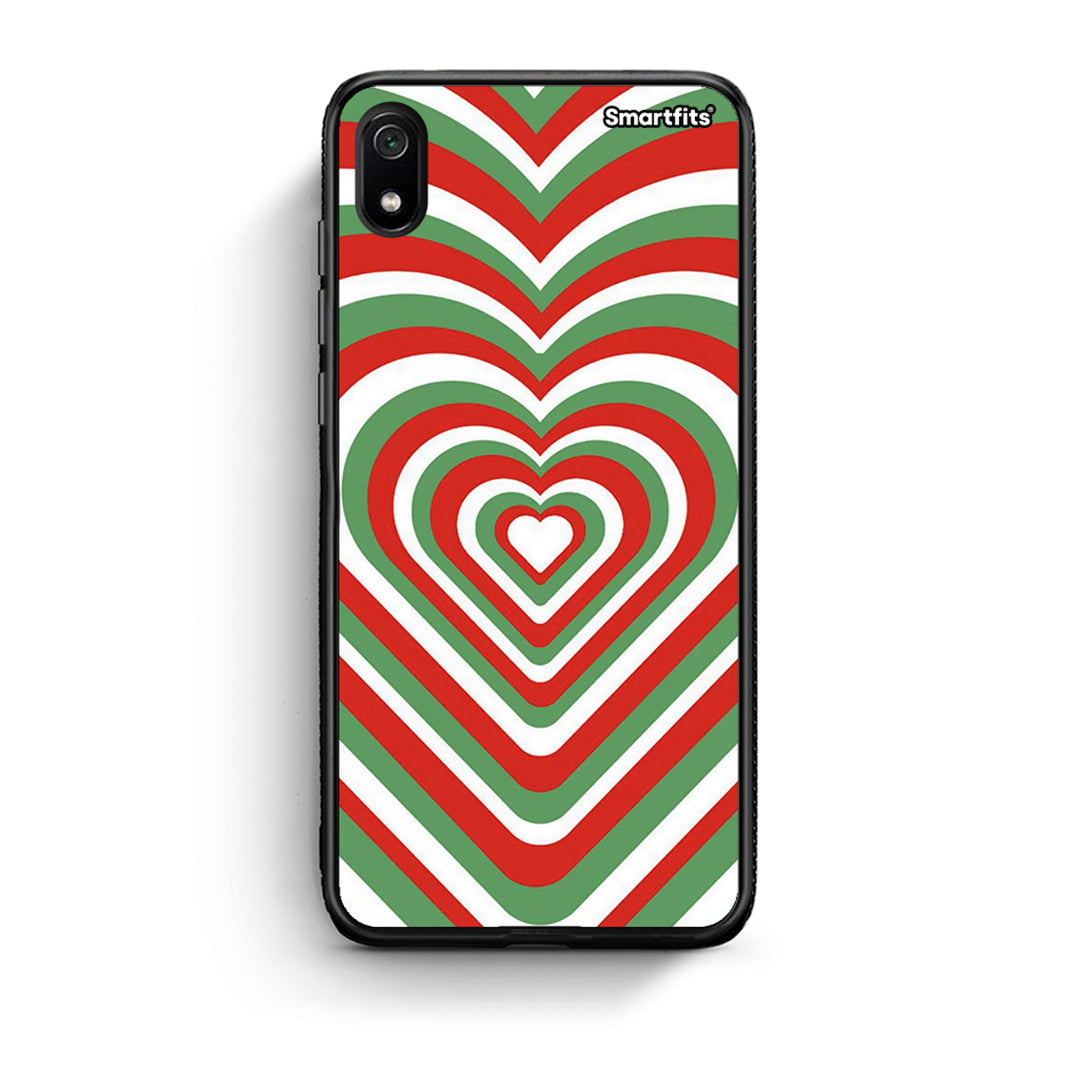Xiaomi Redmi 7A Christmas Hearts θήκη από τη Smartfits με σχέδιο στο πίσω μέρος και μαύρο περίβλημα | Smartphone case with colorful back and black bezels by Smartfits
