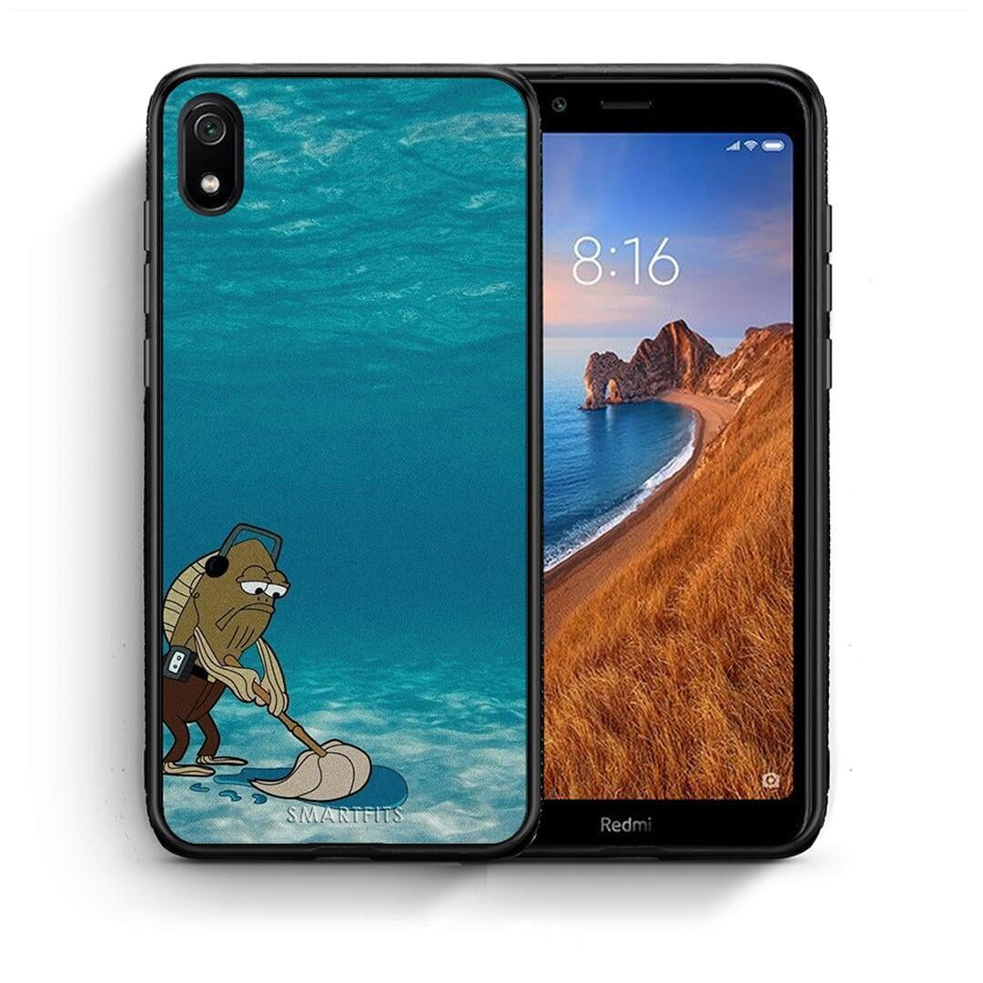 Θήκη Xiaomi Redmi 7A Clean The Ocean από τη Smartfits με σχέδιο στο πίσω μέρος και μαύρο περίβλημα | Xiaomi Redmi 7A Clean The Ocean case with colorful back and black bezels