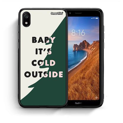 Θήκη Xiaomi Redmi 7A Cold Outside από τη Smartfits με σχέδιο στο πίσω μέρος και μαύρο περίβλημα | Xiaomi Redmi 7A Cold Outside case with colorful back and black bezels