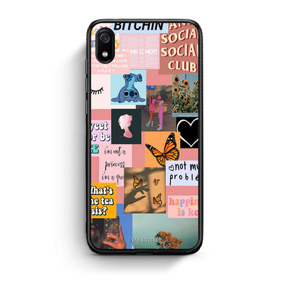 Xiaomi Redmi 7A Collage Bitchin Θήκη Αγίου Βαλεντίνου από τη Smartfits με σχέδιο στο πίσω μέρος και μαύρο περίβλημα | Smartphone case with colorful back and black bezels by Smartfits
