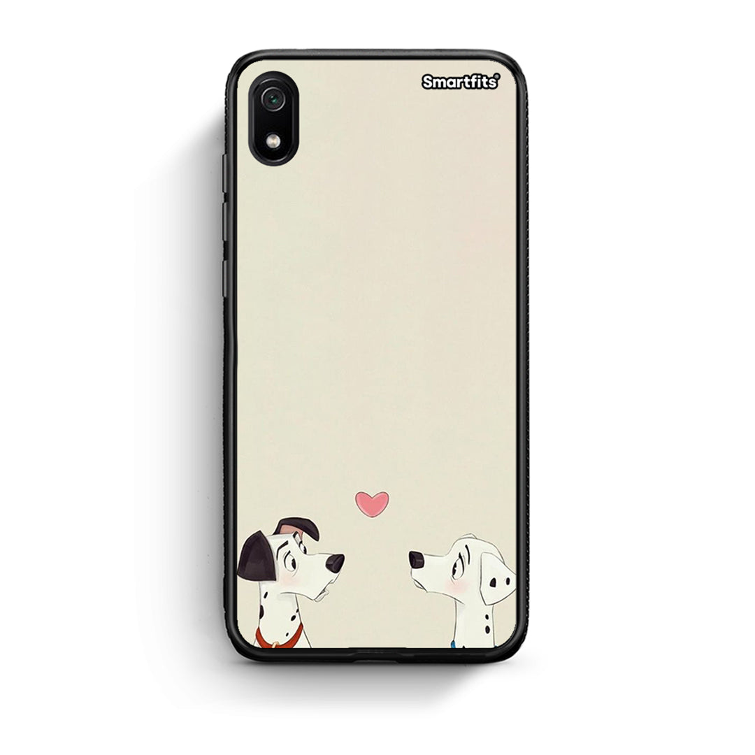 Xiaomi Redmi 7A Dalmatians Love θήκη από τη Smartfits με σχέδιο στο πίσω μέρος και μαύρο περίβλημα | Smartphone case with colorful back and black bezels by Smartfits