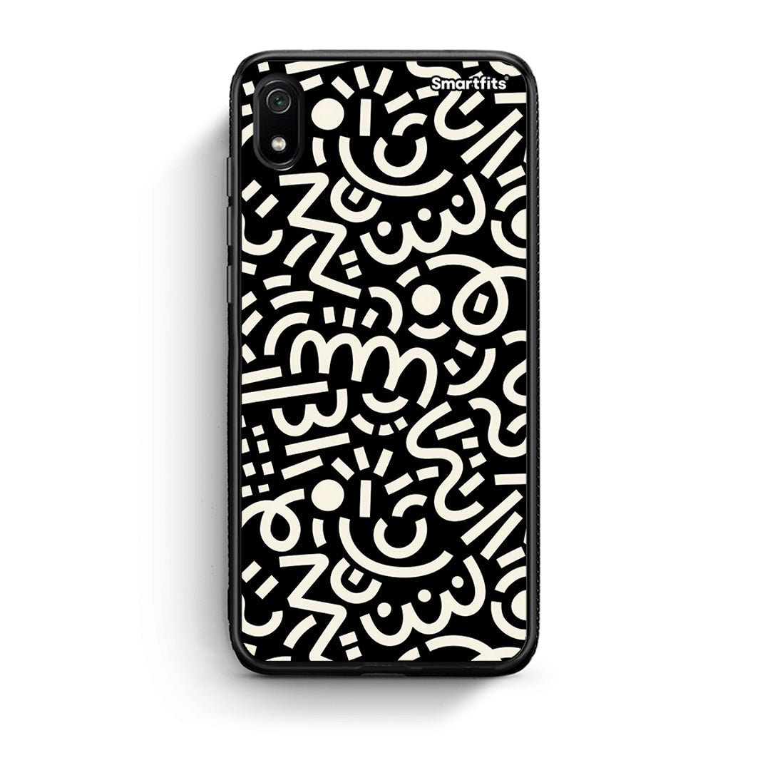 Xiaomi Redmi 7A Doodle Art Θήκη από τη Smartfits με σχέδιο στο πίσω μέρος και μαύρο περίβλημα | Smartphone case with colorful back and black bezels by Smartfits