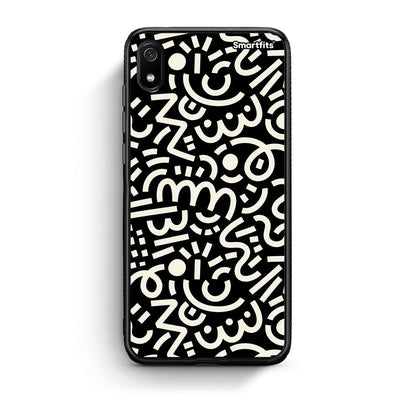 Xiaomi Redmi 7A Doodle Art Θήκη από τη Smartfits με σχέδιο στο πίσω μέρος και μαύρο περίβλημα | Smartphone case with colorful back and black bezels by Smartfits