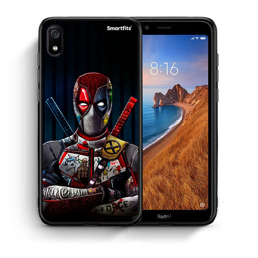 Θήκη Xiaomi Redmi 7A Funny Guy από τη Smartfits με σχέδιο στο πίσω μέρος και μαύρο περίβλημα | Xiaomi Redmi 7A Funny Guy case with colorful back and black bezels