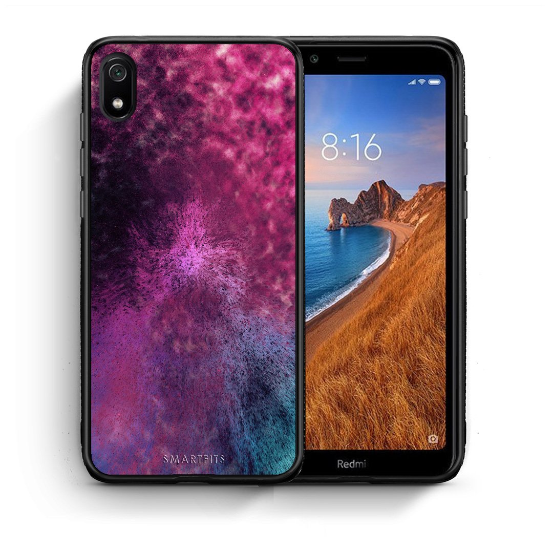 Θήκη Xiaomi Redmi 7A Aurora Galaxy από τη Smartfits με σχέδιο στο πίσω μέρος και μαύρο περίβλημα | Xiaomi Redmi 7A Aurora Galaxy case with colorful back and black bezels