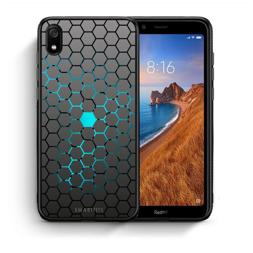 Θήκη Xiaomi Redmi 7A Hexagonal Geometric από τη Smartfits με σχέδιο στο πίσω μέρος και μαύρο περίβλημα | Xiaomi Redmi 7A Hexagonal Geometric case with colorful back and black bezels
