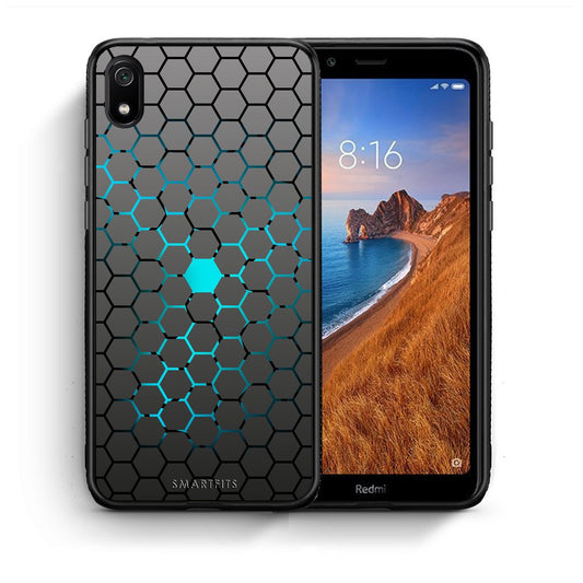 Θήκη Xiaomi Redmi 7A Hexagonal Geometric από τη Smartfits με σχέδιο στο πίσω μέρος και μαύρο περίβλημα | Xiaomi Redmi 7A Hexagonal Geometric case with colorful back and black bezels
