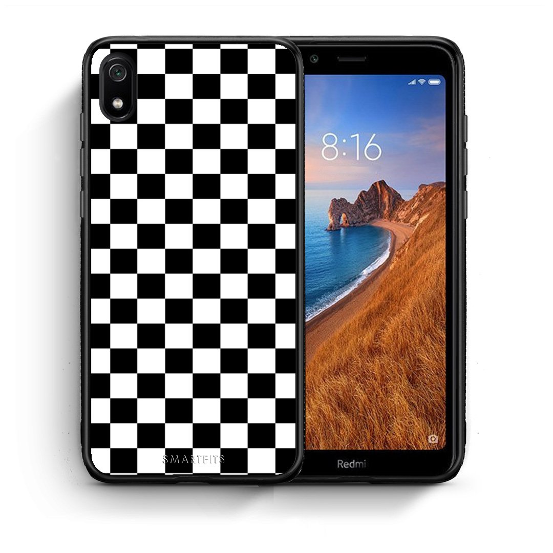 Θήκη Xiaomi Redmi 7A Squares Geometric από τη Smartfits με σχέδιο στο πίσω μέρος και μαύρο περίβλημα | Xiaomi Redmi 7A Squares Geometric case with colorful back and black bezels