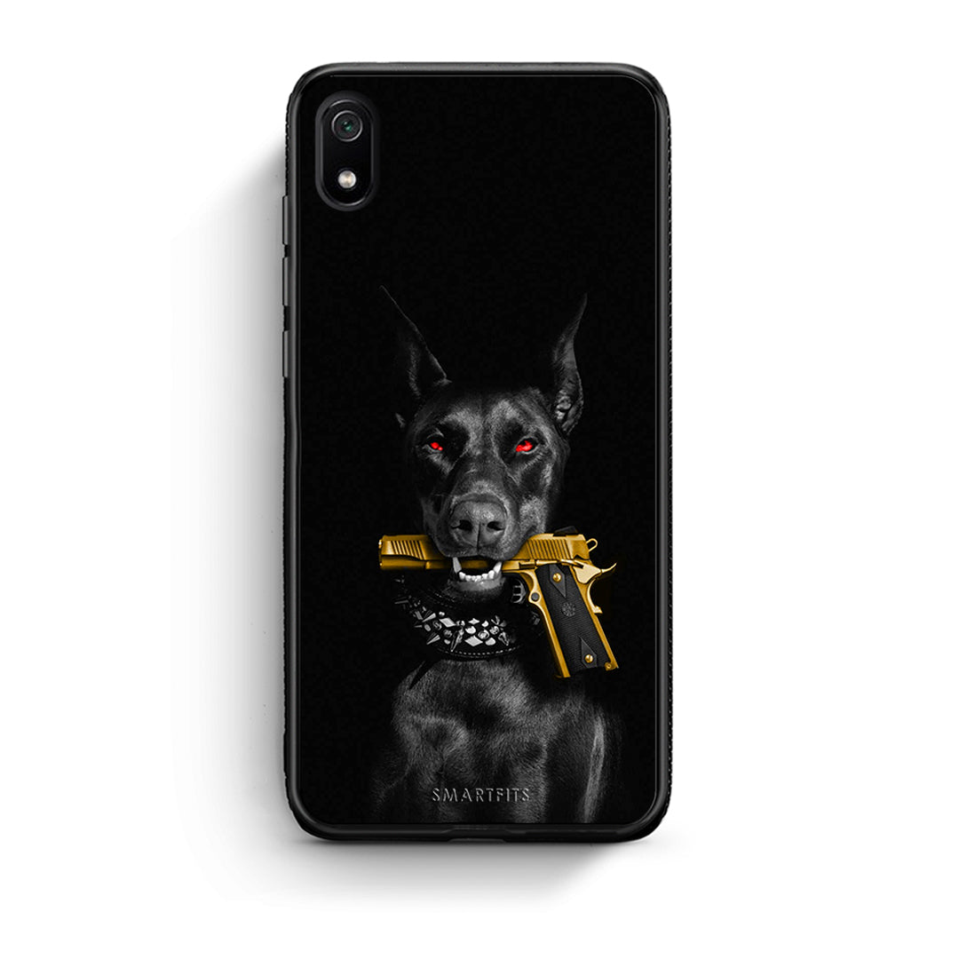 Xiaomi Redmi 7A Golden Gun Θήκη Αγίου Βαλεντίνου από τη Smartfits με σχέδιο στο πίσω μέρος και μαύρο περίβλημα | Smartphone case with colorful back and black bezels by Smartfits