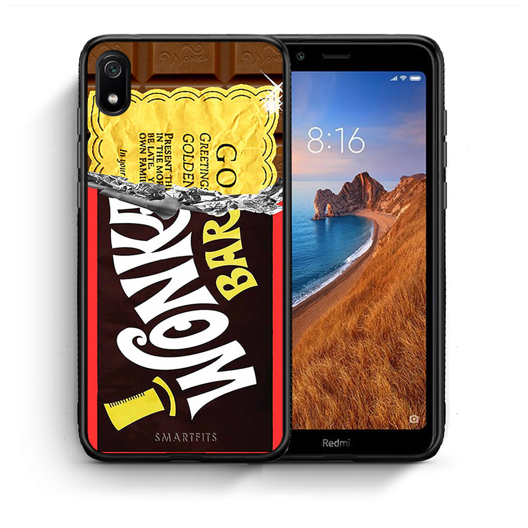 Θήκη Xiaomi Redmi 7A Golden Ticket από τη Smartfits με σχέδιο στο πίσω μέρος και μαύρο περίβλημα | Xiaomi Redmi 7A Golden Ticket case with colorful back and black bezels