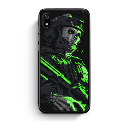 Xiaomi Redmi 7A Green Soldier Θήκη Αγίου Βαλεντίνου από τη Smartfits με σχέδιο στο πίσω μέρος και μαύρο περίβλημα | Smartphone case with colorful back and black bezels by Smartfits