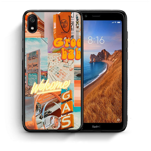 Θήκη Αγίου Βαλεντίνου Xiaomi Redmi 7A Groovy Babe από τη Smartfits με σχέδιο στο πίσω μέρος και μαύρο περίβλημα | Xiaomi Redmi 7A Groovy Babe case with colorful back and black bezels