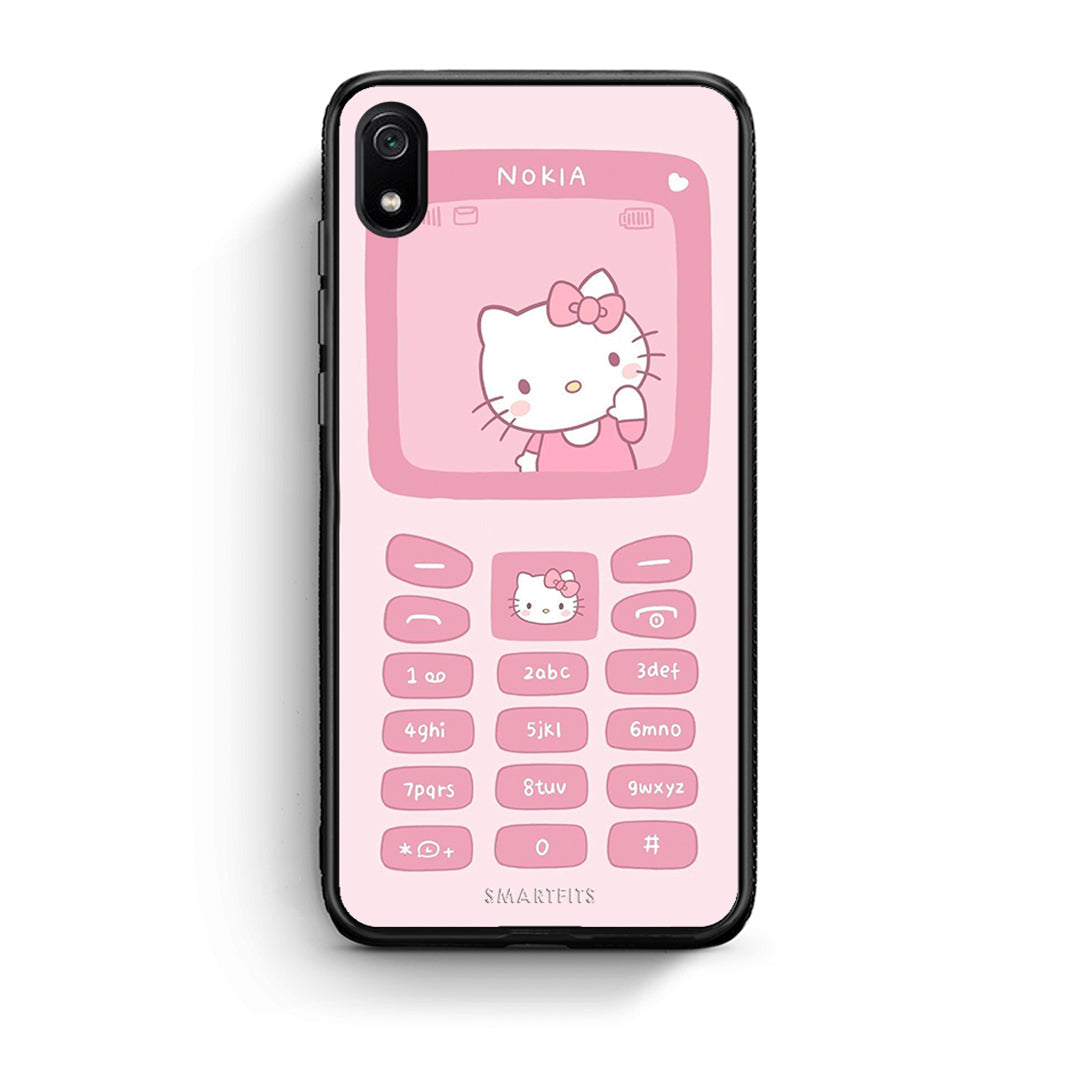 Xiaomi Redmi 7A Hello Kitten Θήκη Αγίου Βαλεντίνου από τη Smartfits με σχέδιο στο πίσω μέρος και μαύρο περίβλημα | Smartphone case with colorful back and black bezels by Smartfits