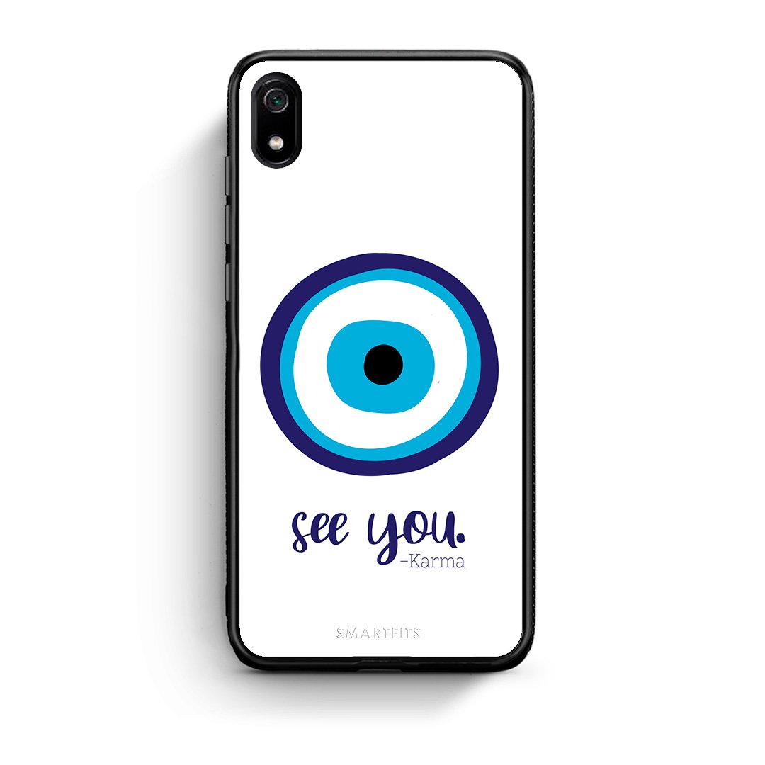 Xiaomi Redmi 7A Karma Says θήκη από τη Smartfits με σχέδιο στο πίσω μέρος και μαύρο περίβλημα | Smartphone case with colorful back and black bezels by Smartfits
