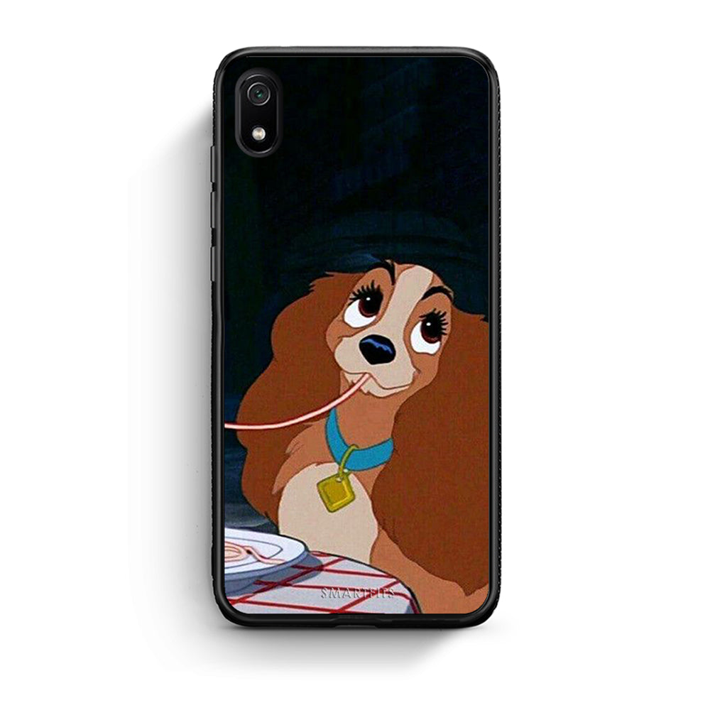 Xiaomi Redmi 7A Lady And Tramp 2 Θήκη Αγίου Βαλεντίνου από τη Smartfits με σχέδιο στο πίσω μέρος και μαύρο περίβλημα | Smartphone case with colorful back and black bezels by Smartfits