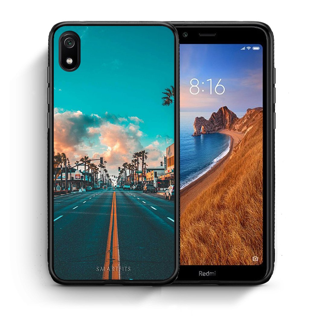 Θήκη Xiaomi Redmi 7A City Landscape από τη Smartfits με σχέδιο στο πίσω μέρος και μαύρο περίβλημα | Xiaomi Redmi 7A City Landscape case with colorful back and black bezels
