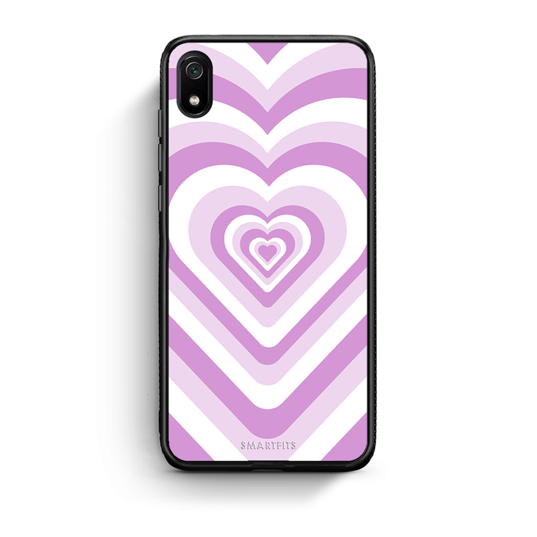 Xiaomi Redmi 7A Lilac Hearts θήκη από τη Smartfits με σχέδιο στο πίσω μέρος και μαύρο περίβλημα | Smartphone case with colorful back and black bezels by Smartfits