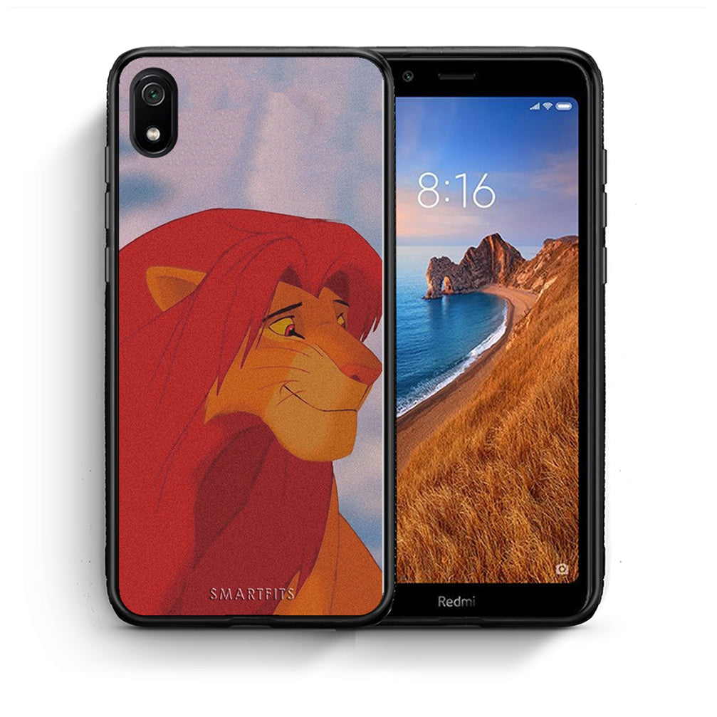 Θήκη Αγίου Βαλεντίνου Xiaomi Redmi 7A Lion Love 1 από τη Smartfits με σχέδιο στο πίσω μέρος και μαύρο περίβλημα | Xiaomi Redmi 7A Lion Love 1 case with colorful back and black bezels