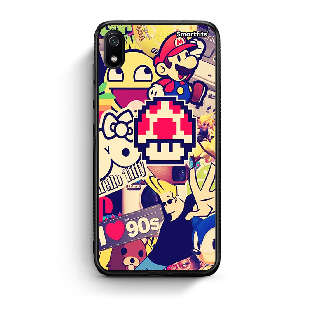 Xiaomi Redmi 7A Love The 90s θήκη από τη Smartfits με σχέδιο στο πίσω μέρος και μαύρο περίβλημα | Smartphone case with colorful back and black bezels by Smartfits