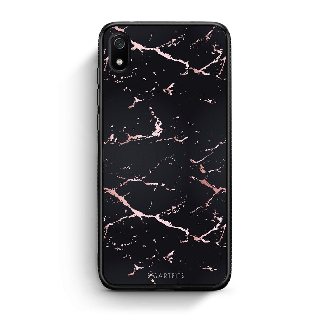 4 - Xiaomi Redmi 7A Black Rosegold Marble case, cover, bumper