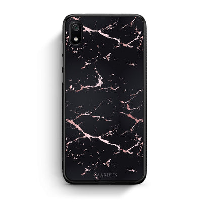 4 - Xiaomi Redmi 7A Black Rosegold Marble case, cover, bumper