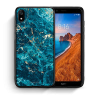 Thumbnail for Θήκη Xiaomi Redmi 7A Marble Blue από τη Smartfits με σχέδιο στο πίσω μέρος και μαύρο περίβλημα | Xiaomi Redmi 7A Marble Blue case with colorful back and black bezels
