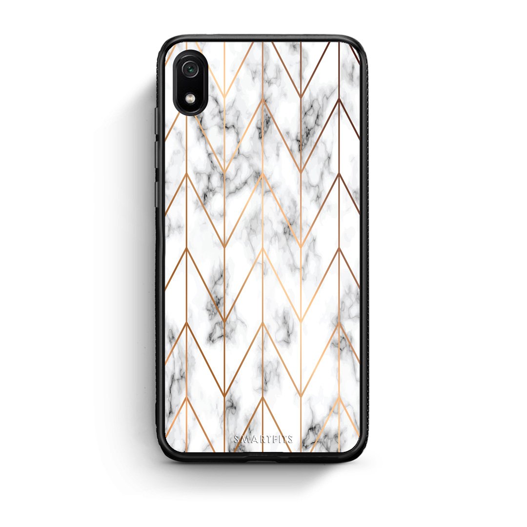44 - Xiaomi Redmi 7A Gold Geometric Marble case, cover, bumper