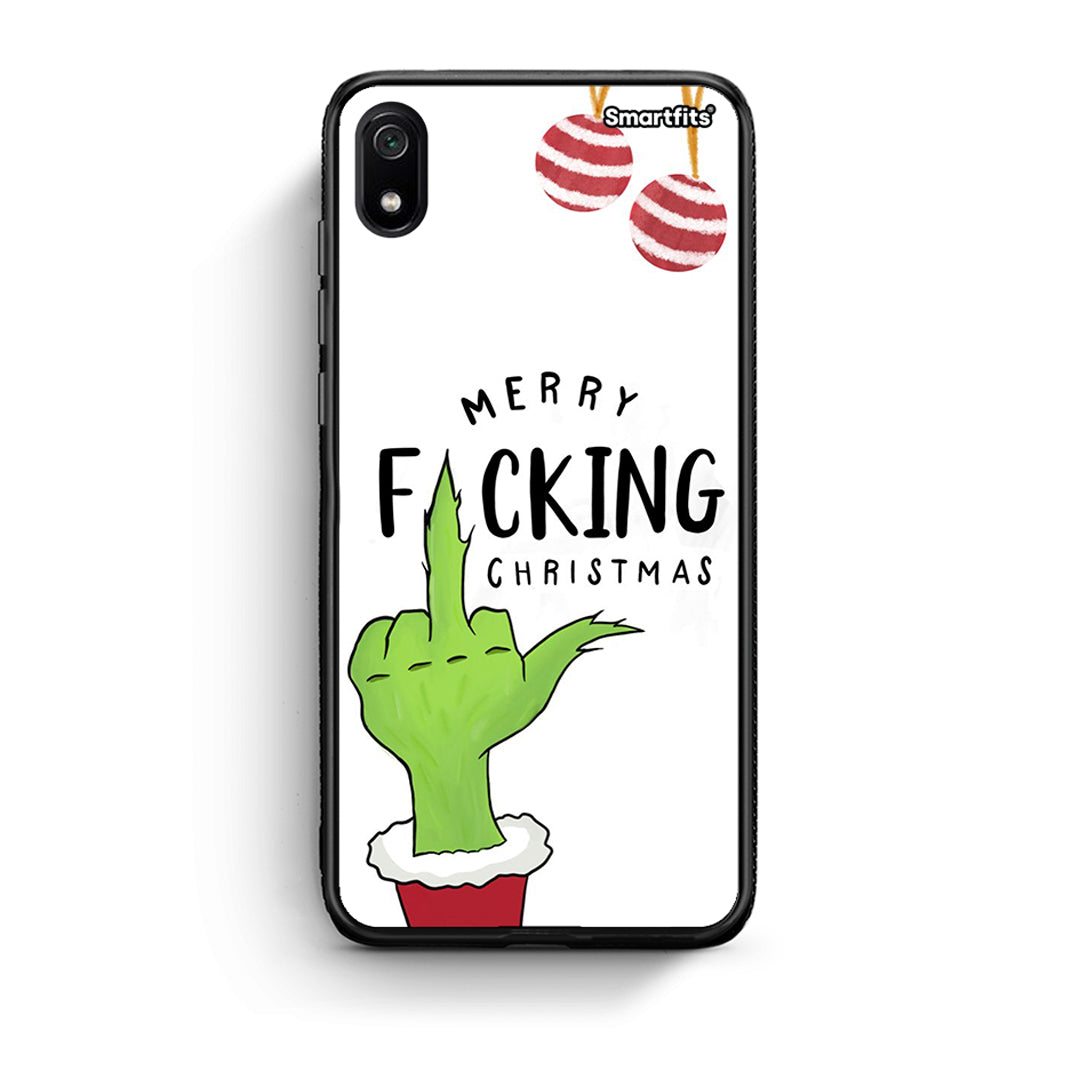 Xiaomi Redmi 7A Merry F Xmas θήκη από τη Smartfits με σχέδιο στο πίσω μέρος και μαύρο περίβλημα | Smartphone case with colorful back and black bezels by Smartfits
