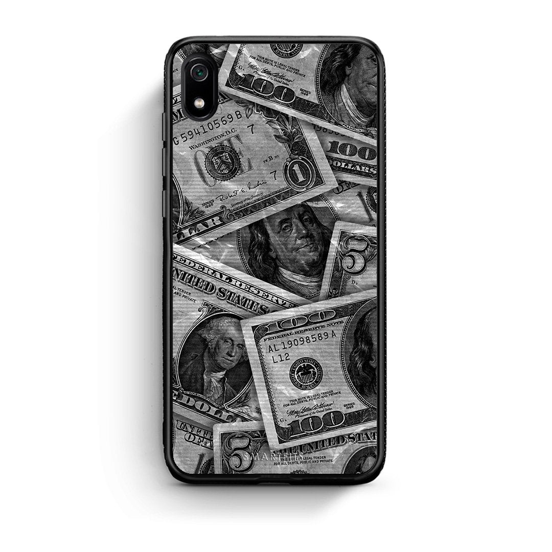 Xiaomi Redmi 7A Money Dollars θήκη από τη Smartfits με σχέδιο στο πίσω μέρος και μαύρο περίβλημα | Smartphone case with colorful back and black bezels by Smartfits