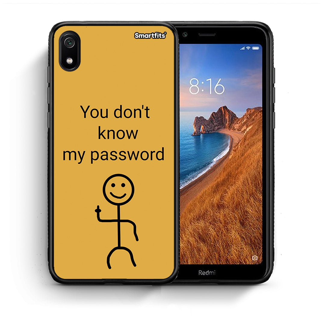 Θήκη Xiaomi Redmi 7A My Password από τη Smartfits με σχέδιο στο πίσω μέρος και μαύρο περίβλημα | Xiaomi Redmi 7A My Password case with colorful back and black bezels