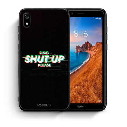 Θήκη Xiaomi Redmi 7A OMG ShutUp από τη Smartfits με σχέδιο στο πίσω μέρος και μαύρο περίβλημα | Xiaomi Redmi 7A OMG ShutUp case with colorful back and black bezels