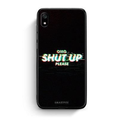 Xiaomi Redmi 7A OMG ShutUp θήκη από τη Smartfits με σχέδιο στο πίσω μέρος και μαύρο περίβλημα | Smartphone case with colorful back and black bezels by Smartfits