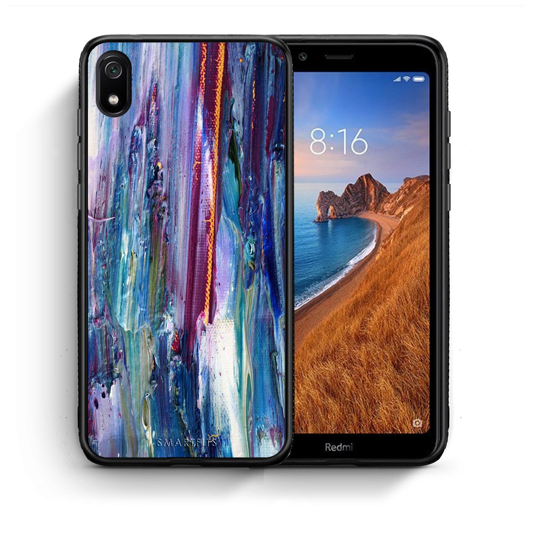 Θήκη Xiaomi Redmi 7A Winter Paint από τη Smartfits με σχέδιο στο πίσω μέρος και μαύρο περίβλημα | Xiaomi Redmi 7A Winter Paint case with colorful back and black bezels