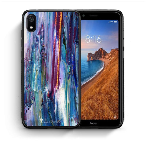 Θήκη Xiaomi Redmi 7A Winter Paint από τη Smartfits με σχέδιο στο πίσω μέρος και μαύρο περίβλημα | Xiaomi Redmi 7A Winter Paint case with colorful back and black bezels