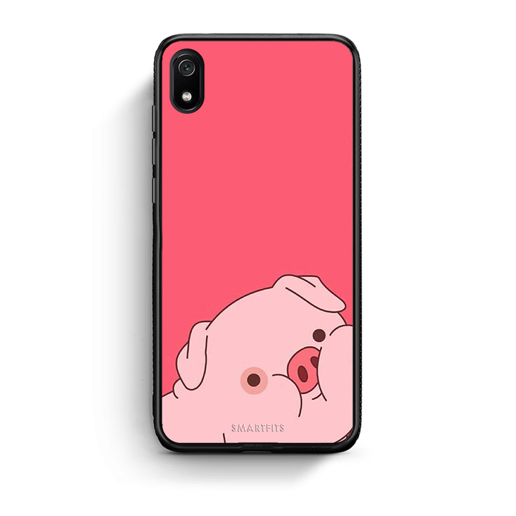 Xiaomi Redmi 7A Pig Love 1 Θήκη Αγίου Βαλεντίνου από τη Smartfits με σχέδιο στο πίσω μέρος και μαύρο περίβλημα | Smartphone case with colorful back and black bezels by Smartfits