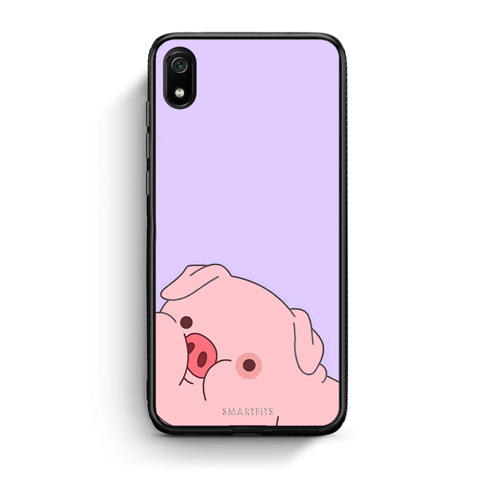 Xiaomi Redmi 7A Pig Love 2 Θήκη Αγίου Βαλεντίνου από τη Smartfits με σχέδιο στο πίσω μέρος και μαύρο περίβλημα | Smartphone case with colorful back and black bezels by Smartfits