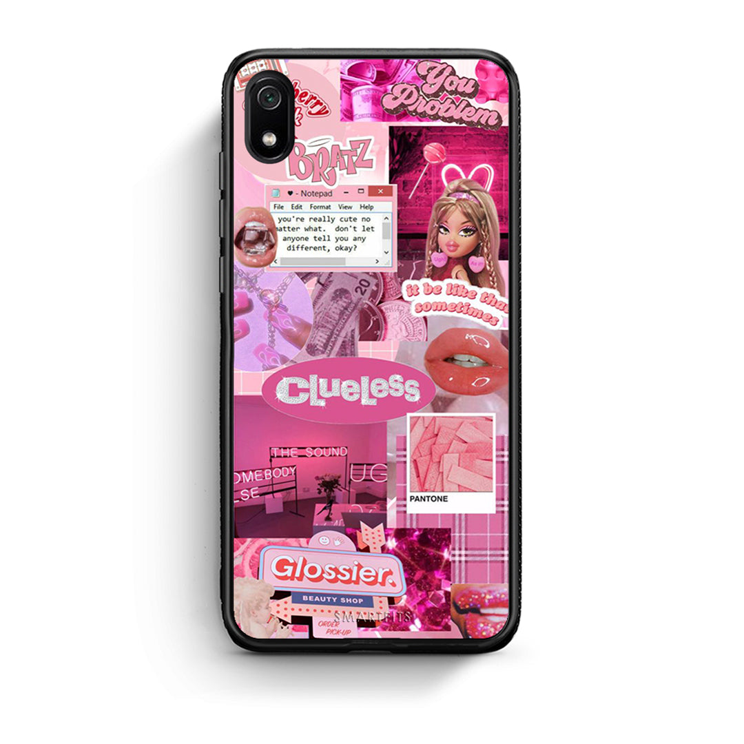 Xiaomi Redmi 7A Pink Love Θήκη Αγίου Βαλεντίνου από τη Smartfits με σχέδιο στο πίσω μέρος και μαύρο περίβλημα | Smartphone case with colorful back and black bezels by Smartfits