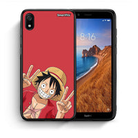 Thumbnail for Θήκη Xiaomi Redmi 7A Pirate Luffy από τη Smartfits με σχέδιο στο πίσω μέρος και μαύρο περίβλημα | Xiaomi Redmi 7A Pirate Luffy case with colorful back and black bezels