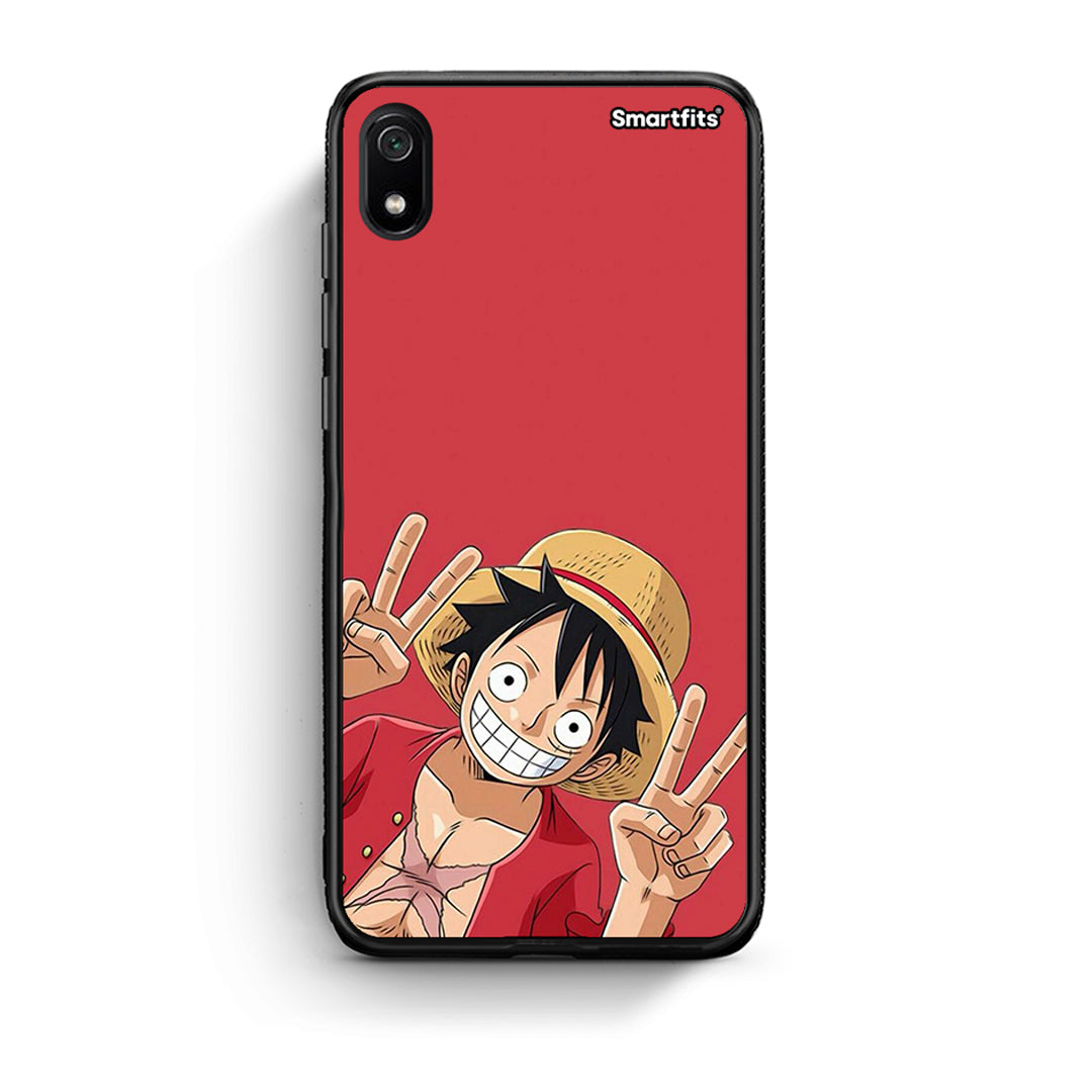 Xiaomi Redmi 7A Pirate Luffy Θήκη από τη Smartfits με σχέδιο στο πίσω μέρος και μαύρο περίβλημα | Smartphone case with colorful back and black bezels by Smartfits