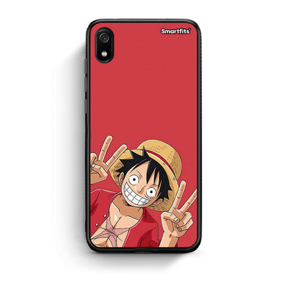 Xiaomi Redmi 7A Pirate Luffy Θήκη από τη Smartfits με σχέδιο στο πίσω μέρος και μαύρο περίβλημα | Smartphone case with colorful back and black bezels by Smartfits