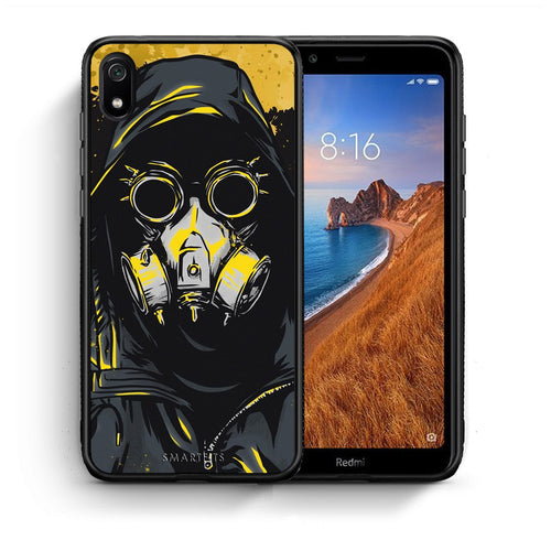 Θήκη Xiaomi Redmi 7A Mask PopArt από τη Smartfits με σχέδιο στο πίσω μέρος και μαύρο περίβλημα | Xiaomi Redmi 7A Mask PopArt case with colorful back and black bezels