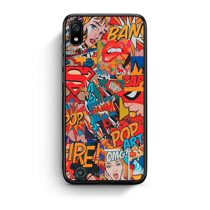 Xiaomi Redmi 7A PopArt OMG θήκη από τη Smartfits με σχέδιο στο πίσω μέρος και μαύρο περίβλημα | Smartphone case with colorful back and black bezels by Smartfits