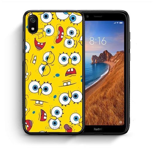Θήκη Xiaomi Redmi 7A Sponge PopArt από τη Smartfits με σχέδιο στο πίσω μέρος και μαύρο περίβλημα | Xiaomi Redmi 7A Sponge PopArt case with colorful back and black bezels