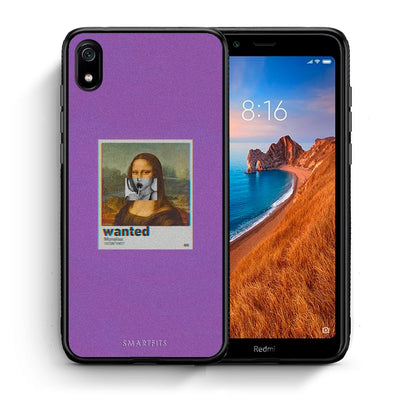 Θήκη Xiaomi Redmi 7A Monalisa Popart από τη Smartfits με σχέδιο στο πίσω μέρος και μαύρο περίβλημα | Xiaomi Redmi 7A Monalisa Popart case with colorful back and black bezels
