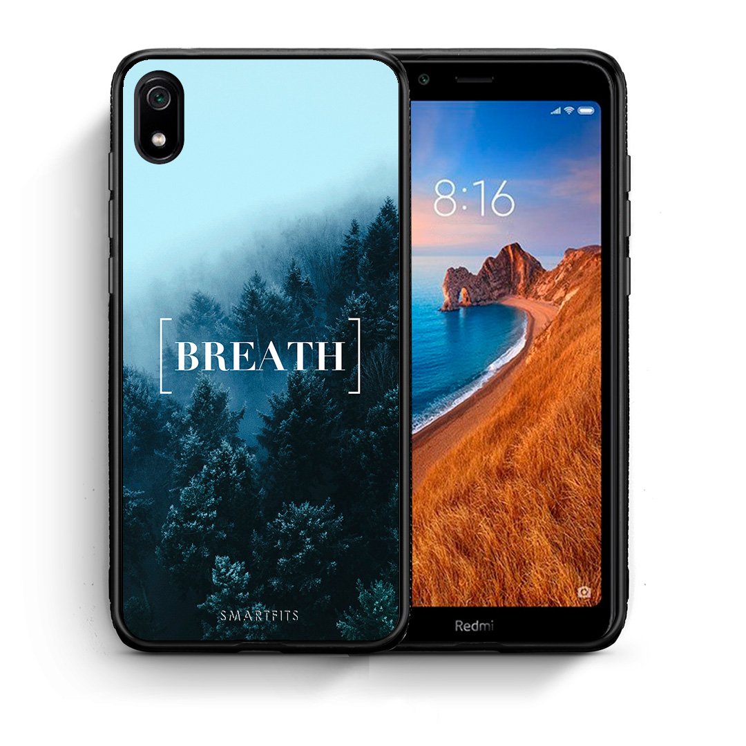 Θήκη Xiaomi Redmi 7A Breath Quote από τη Smartfits με σχέδιο στο πίσω μέρος και μαύρο περίβλημα | Xiaomi Redmi 7A Breath Quote case with colorful back and black bezels