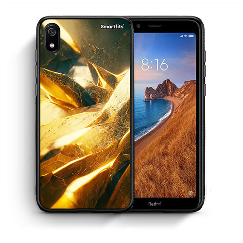 Θήκη Xiaomi Redmi 7A Real Gold από τη Smartfits με σχέδιο στο πίσω μέρος και μαύρο περίβλημα | Xiaomi Redmi 7A Real Gold case with colorful back and black bezels