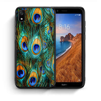 Thumbnail for Θήκη Xiaomi Redmi 7A Real Peacock Feathers από τη Smartfits με σχέδιο στο πίσω μέρος και μαύρο περίβλημα | Xiaomi Redmi 7A Real Peacock Feathers case with colorful back and black bezels