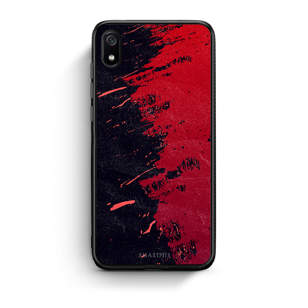 Xiaomi Redmi 7A Red Paint Θήκη Αγίου Βαλεντίνου από τη Smartfits με σχέδιο στο πίσω μέρος και μαύρο περίβλημα | Smartphone case with colorful back and black bezels by Smartfits