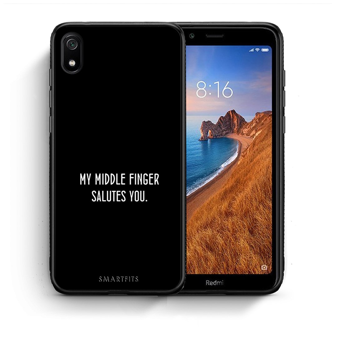 Θήκη Xiaomi Redmi 7A Salute από τη Smartfits με σχέδιο στο πίσω μέρος και μαύρο περίβλημα | Xiaomi Redmi 7A Salute case with colorful back and black bezels